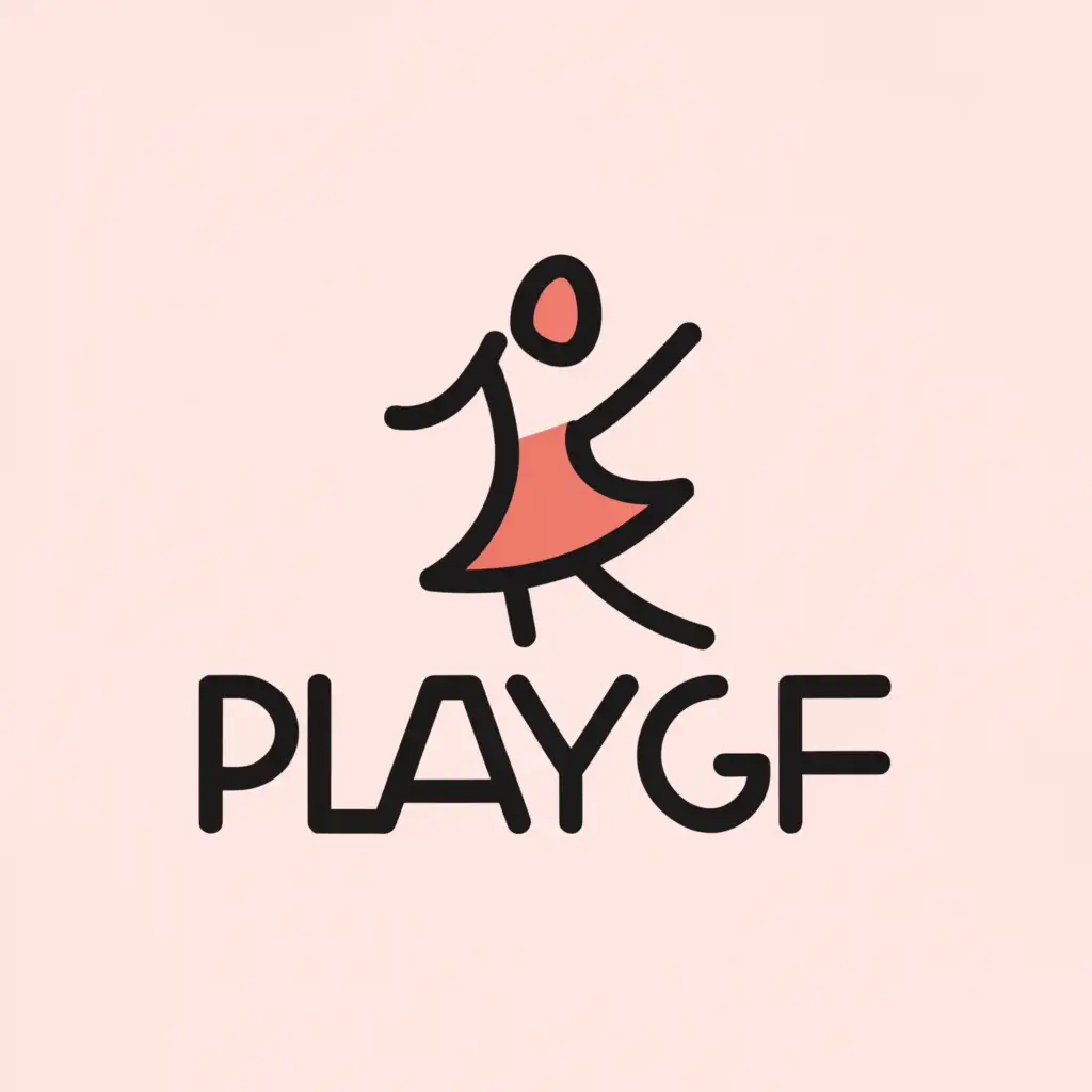 a logo design,with the text "playgf", main symbol:super short skirt cam girl,Moderate,clear background