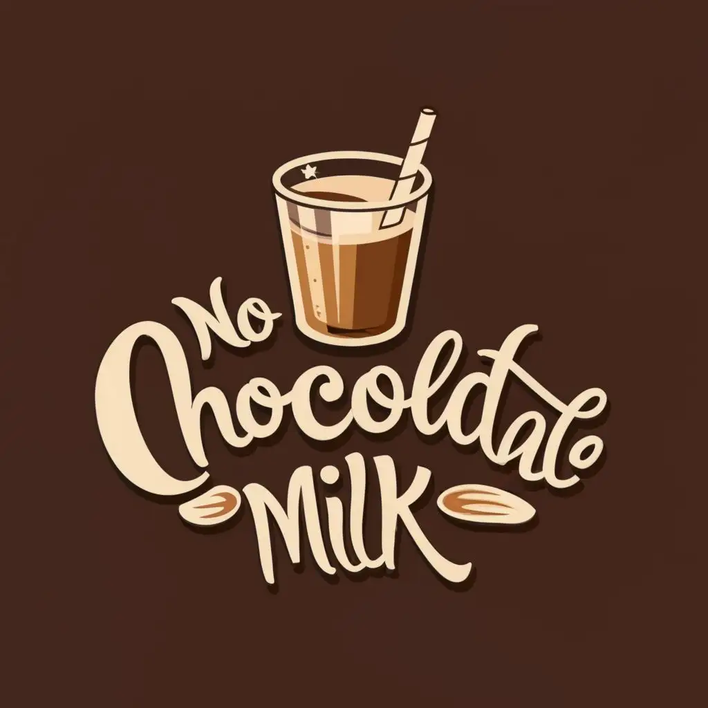 logo, Glass of chocolate milk, with the text "No Chocolate Milk", typography, be used in Restaurant industry