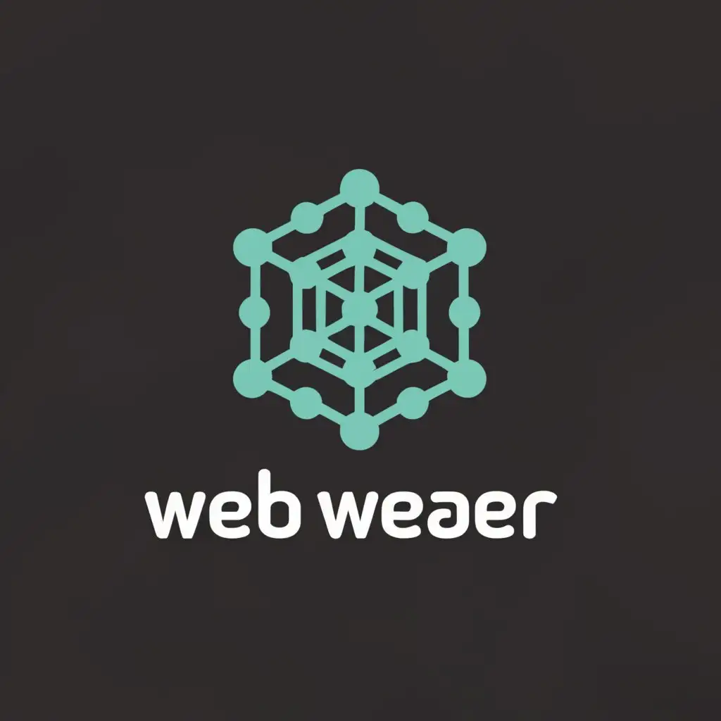 a logo design,with the text "Web Weaver", main symbol:Stylized network nodes with subtle pixel patterns.,Minimalistic,be used in Internet industry,clear background