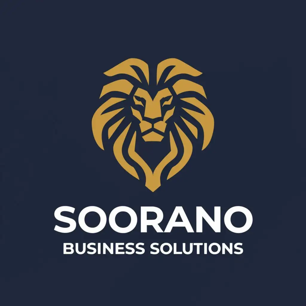 LOGO-Design-For-Soriano-Business-Solutions-Fivefold-Symbol-with-Majestic-Lion-Emblem-for-Technological-Excellence