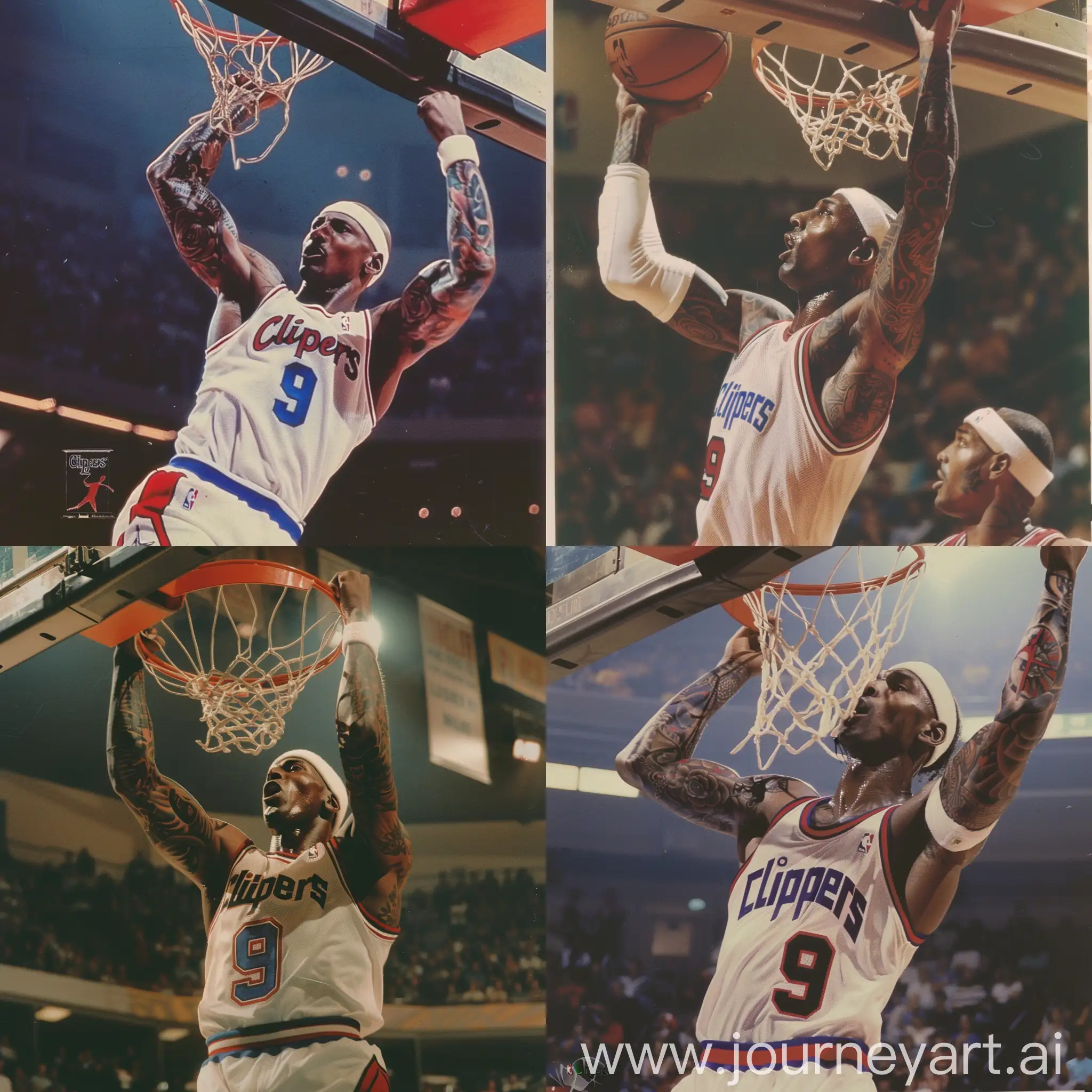 1980s-Style-Michael-Jordan-Dunking-in-Clippers-Jersey-with-Tattoos-and-Headband