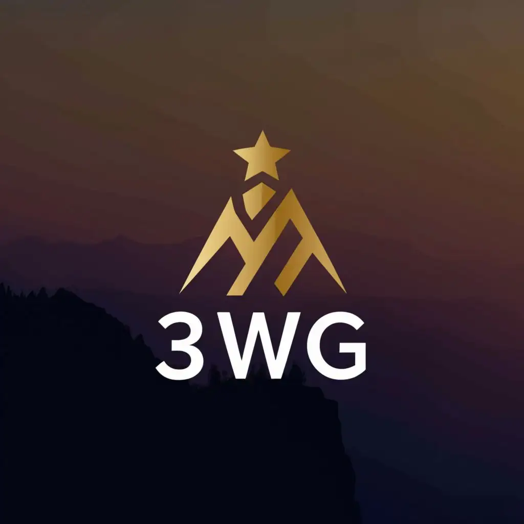 LOGO-Design-For-3WG-Majestic-Mountain-Cliff-Star-Emblem-on-a-Clear-Background