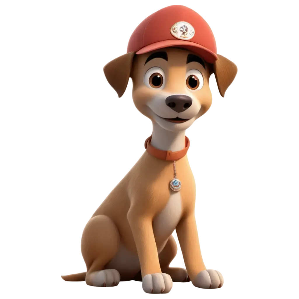 Cute dog in cap d render Disney 