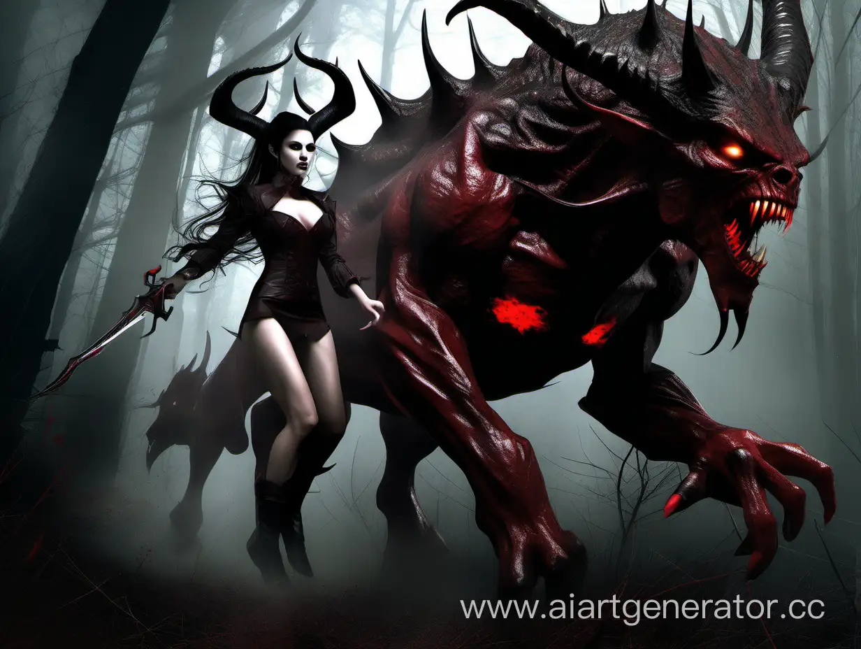 Enchanting-Succubus-Riding-a-Bloodthirsty-Mythical-Beast-in-a-Dark-Forest