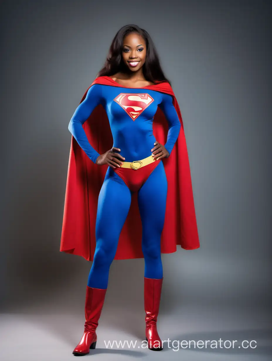 Strong-and-Happy-African-American-Woman-in-1980sStyle-Superman-Costume