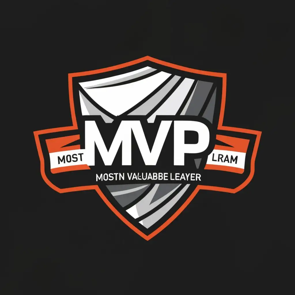 logo, https://www.canva.com/templates/EAE-O7kumiU-black-minimal-shield-women-s-volleyball-team-logo/, with the text "MVP most valuable player", typography