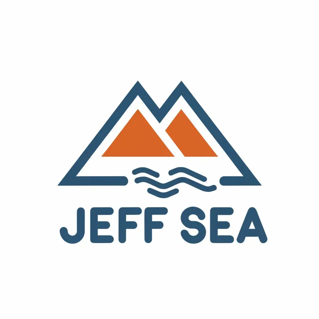 a logo design,with the text Jeff Sea, main symbol:two minimalist mountains one behind the other with stylistic reflections in the lake below. no tagline.,Minimalistic,be used in Sports Fitness industry,clear background