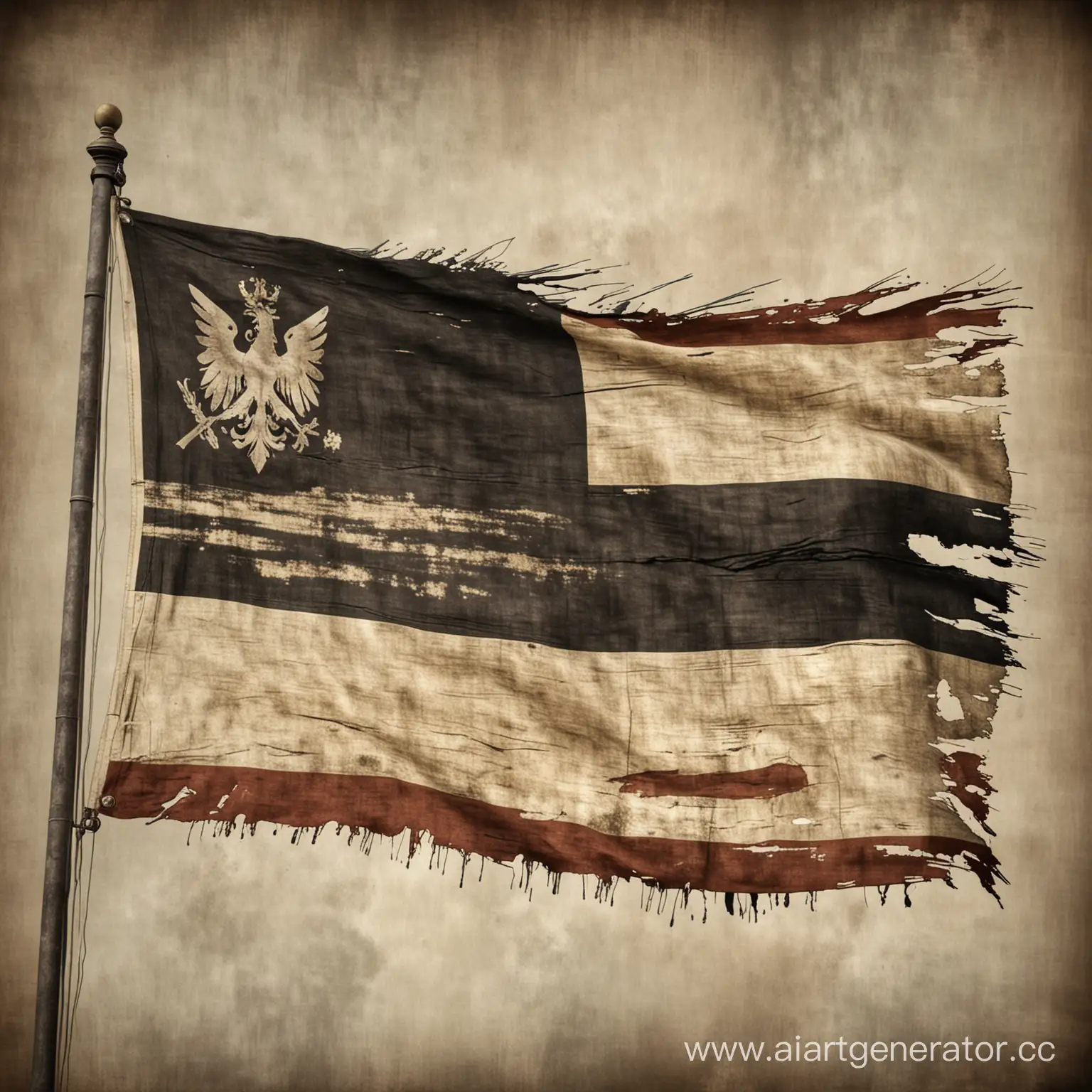 Сильно разорванный флаг Пруссии 1820 года
