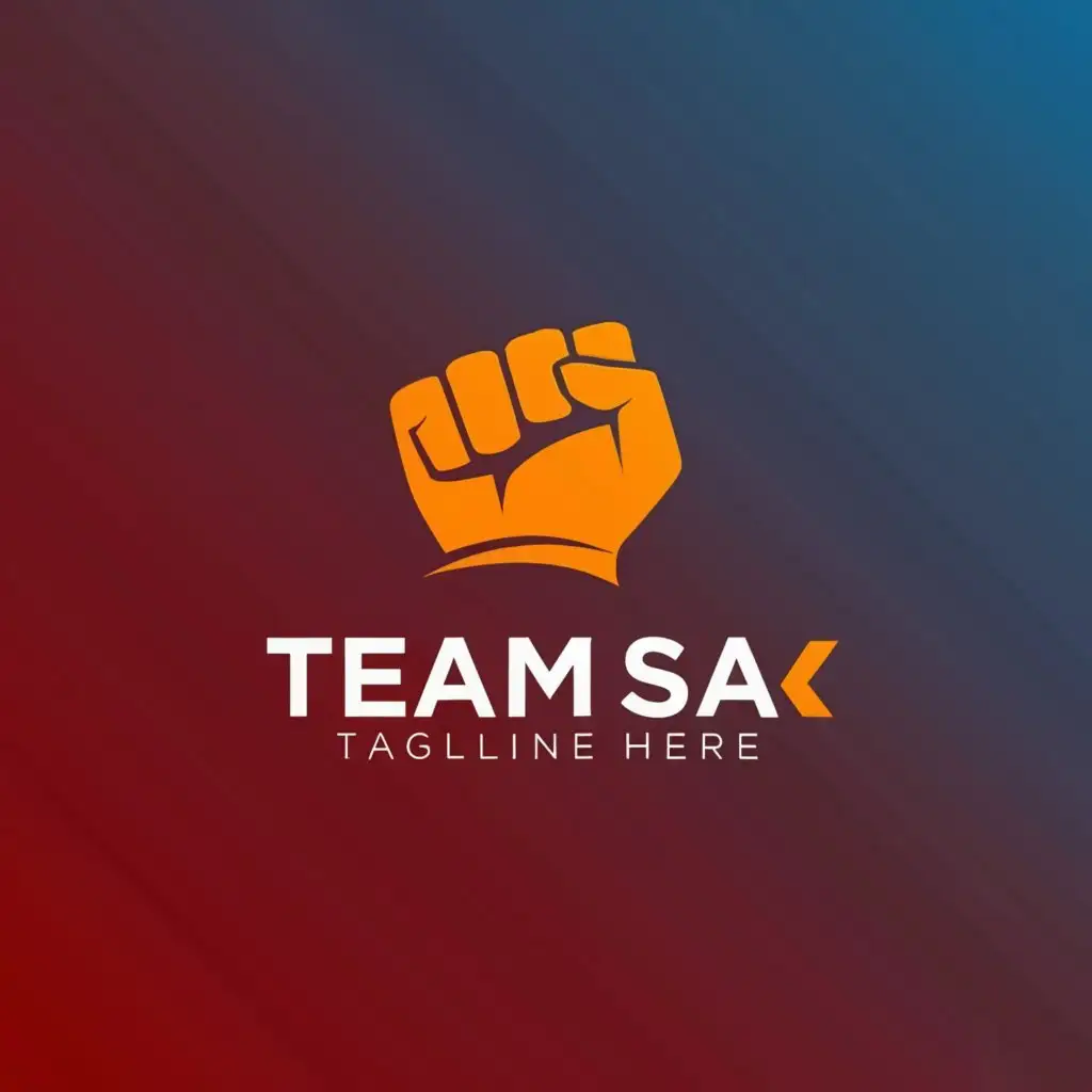 a logo design,with the text "Team SA", main symbol:Fiest of power,Minimalistic,be used in Finance industry,clear background