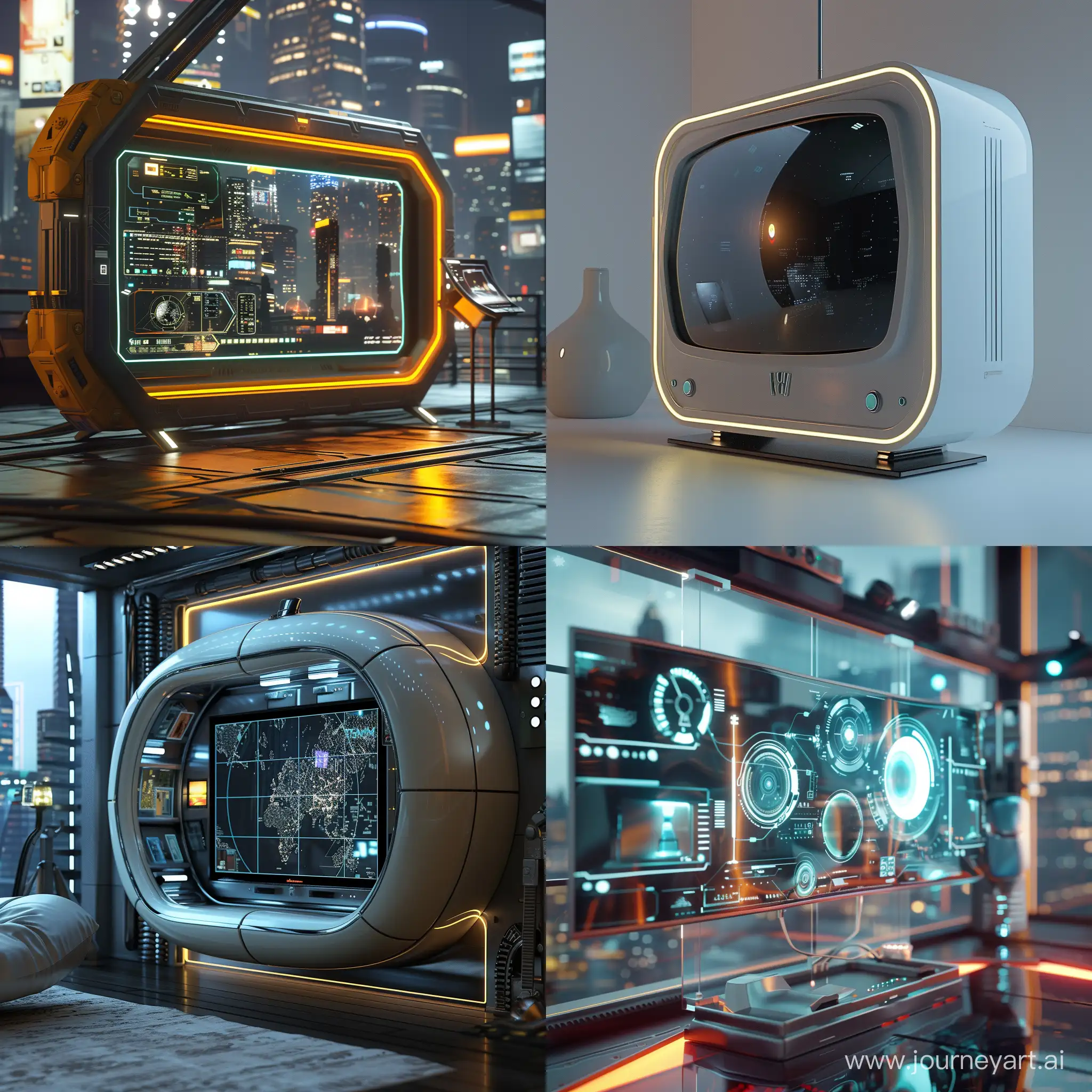 Futuristic TV, world of high tech, octane render
