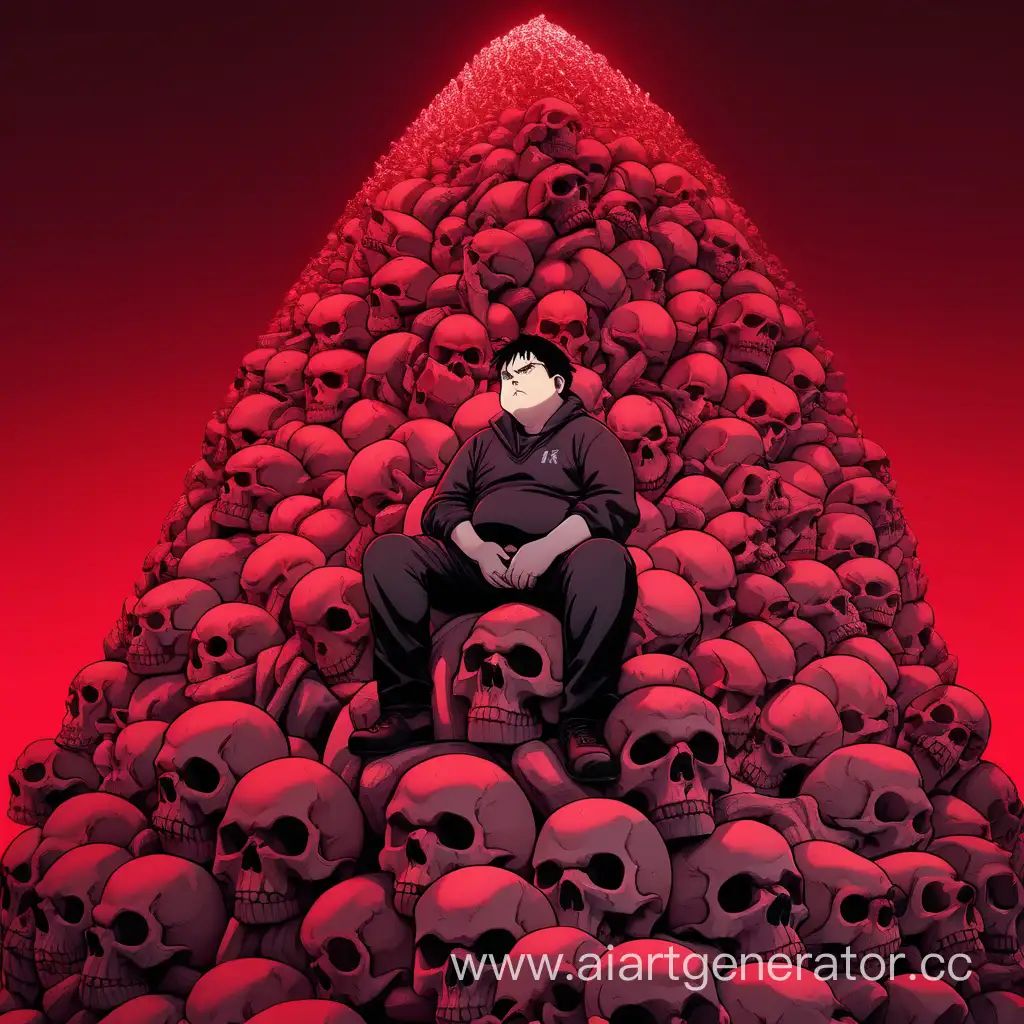 Brooding-Anime-Character-Surrounded-by-Skulls-in-Red-Lighting