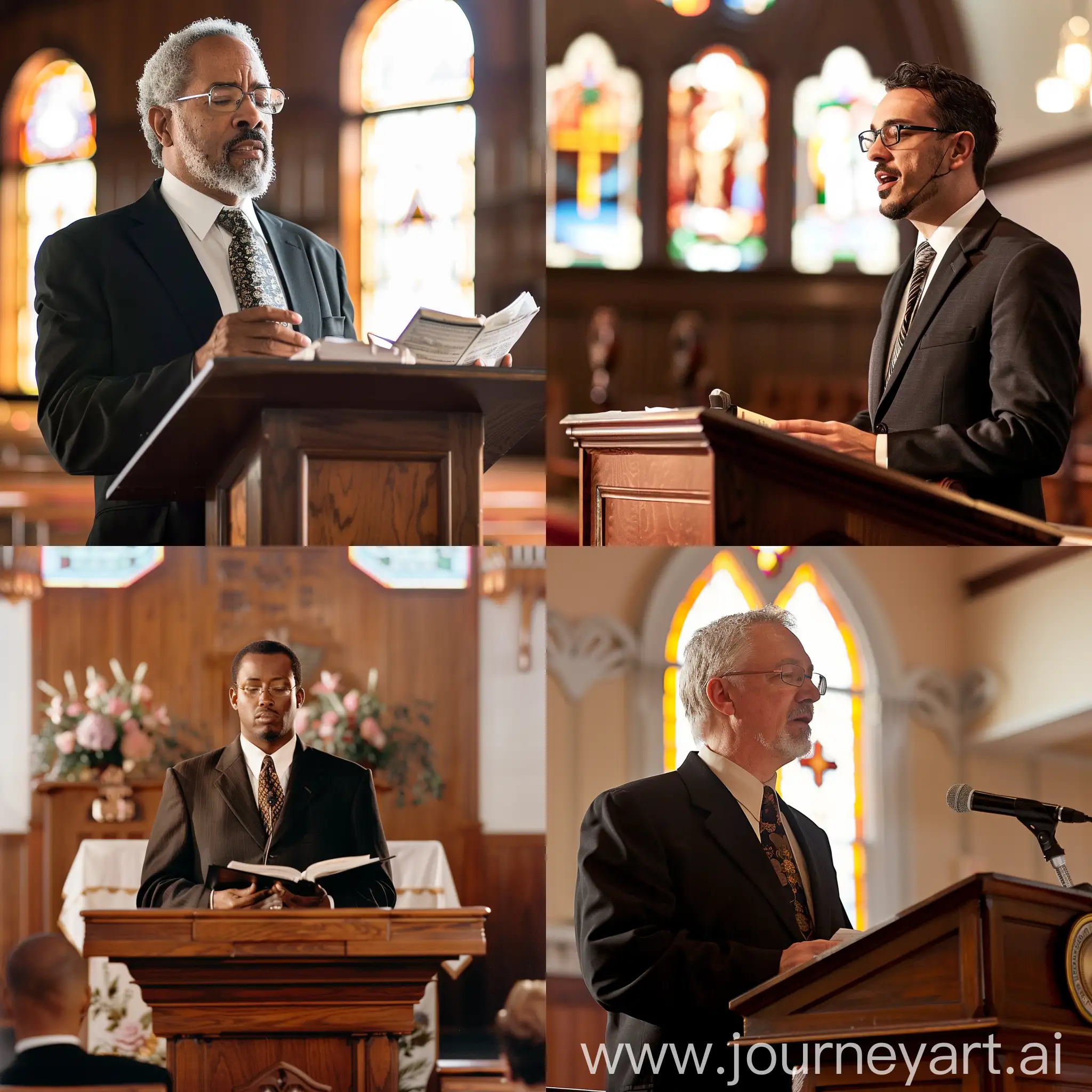 a seventh day adventist church pastor preaching in the church