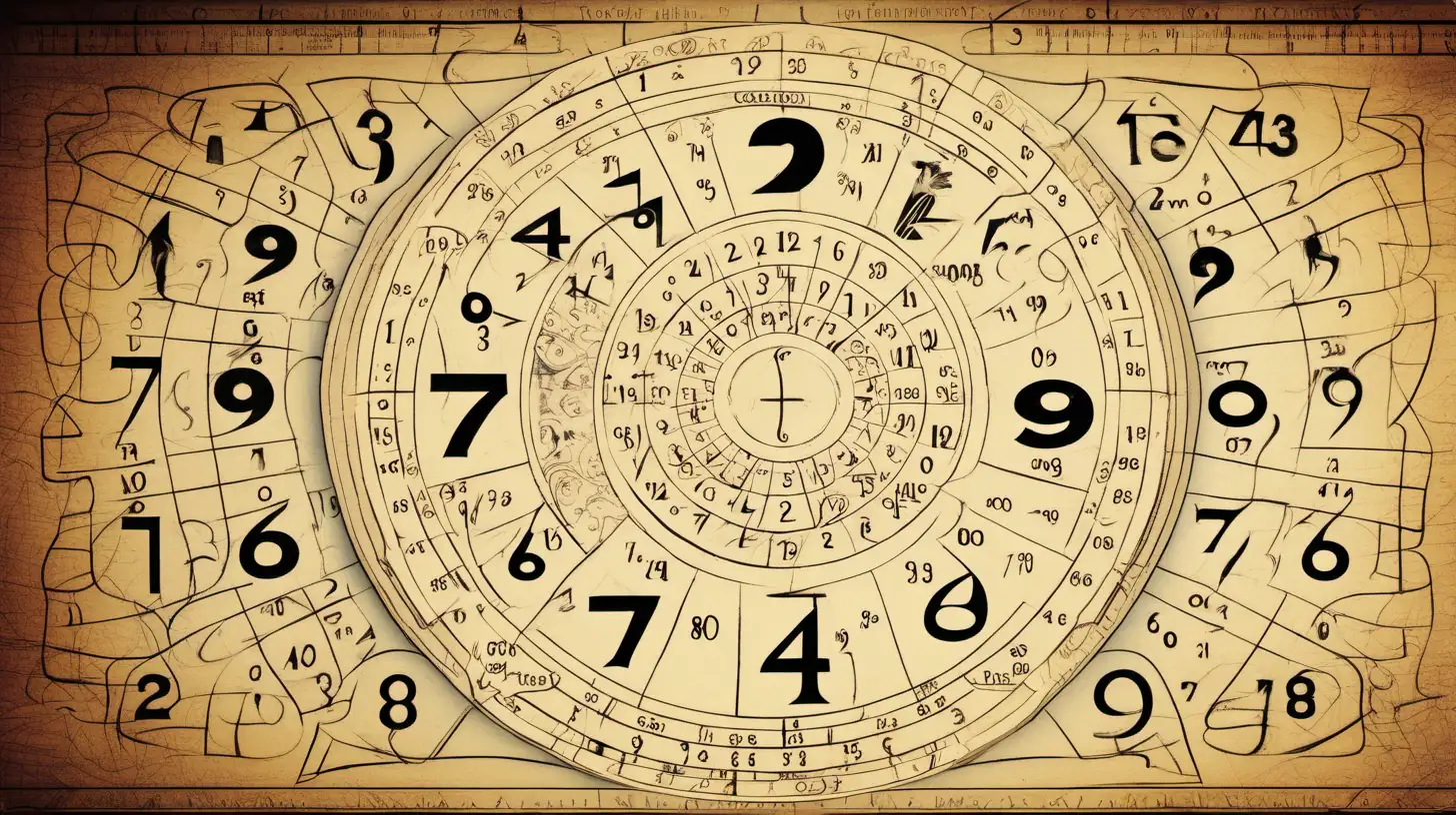 Vibrant Numerology Symbols in Cosmic Harmony