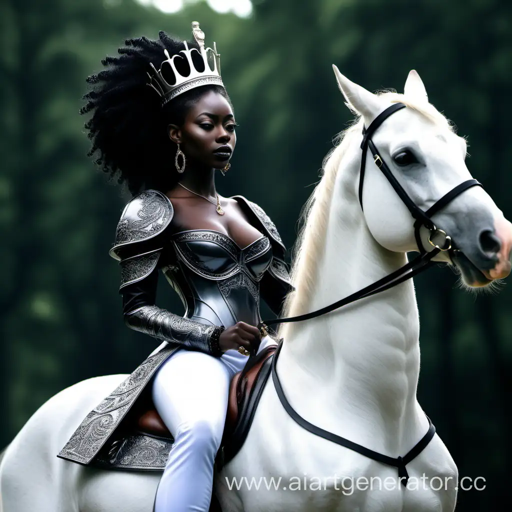 black queen on a white horse