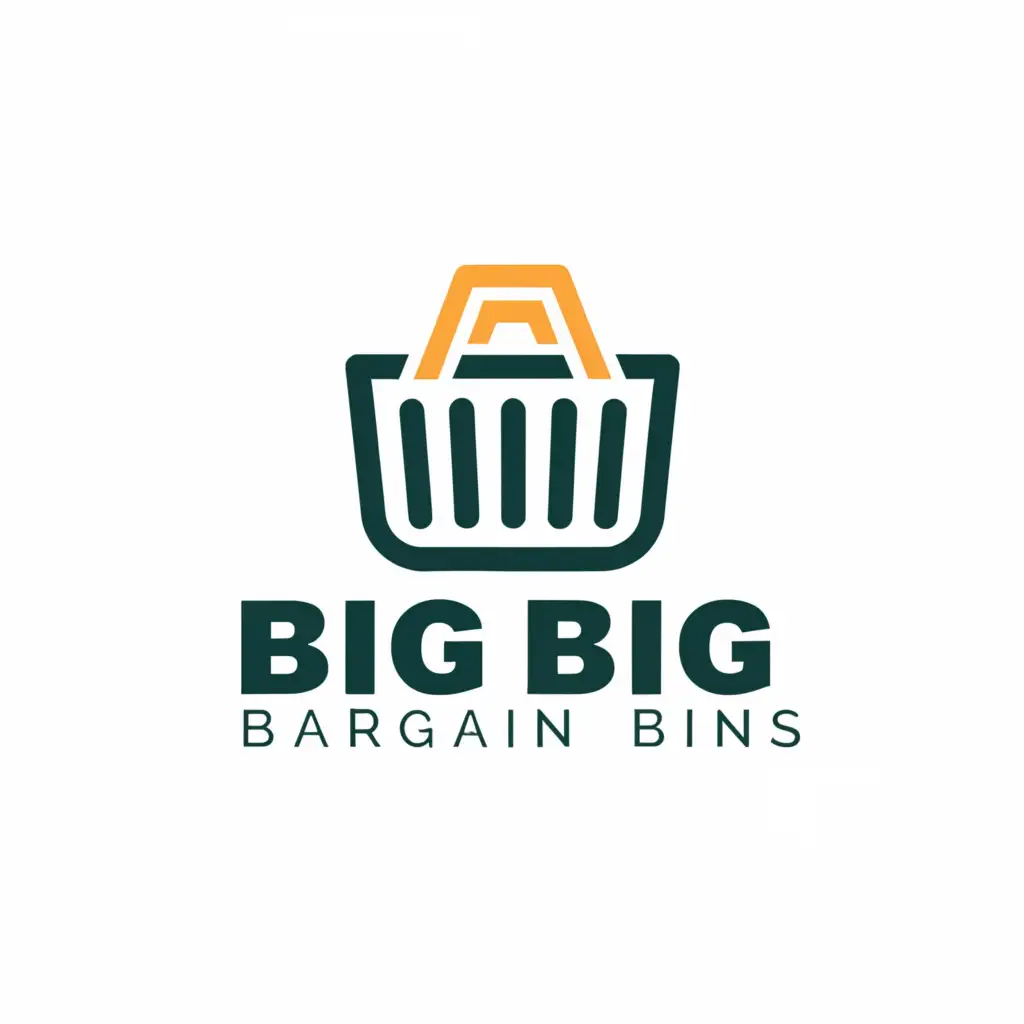 a logo design,with the text "Big bargain bins", main symbol:Shopping basket,Moderate,be used in Retail industry,clear background
