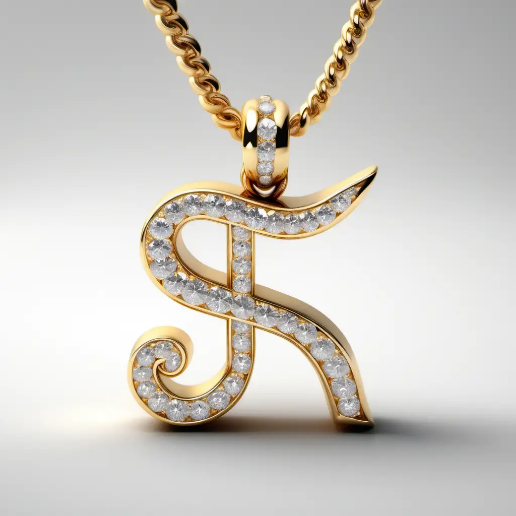 Design a 18k diamond initials with alphabets letter S