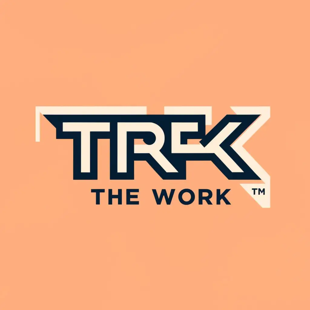 a logo design,with the text "trek the work", main symbol:For "Trek," use a sleek and modern font with clean lines, suggesting professionalism and innovation. The word "the" can be integrated subtly into the design, perhaps as a smaller text beneath "Trek," maintaining simplicity and balance.

For "Work," opt for a complementary font that contrasts slightly with "Trek" to add visual interest while maintaining coherence.

In terms of imagery, consider incorporating an abstract symbol that represents progress or journey, such as an arrow or a stylized path. This symbol can subtly hint at career advancement and growth within the software industry.

For colors, stick to a sophisticated palette of blues or greens, evoking trust, reliability, and growth. Optionally, you can add a pop of vibrant color to accentuate certain elements of the design and make it more memorable.,Moderate,clear background