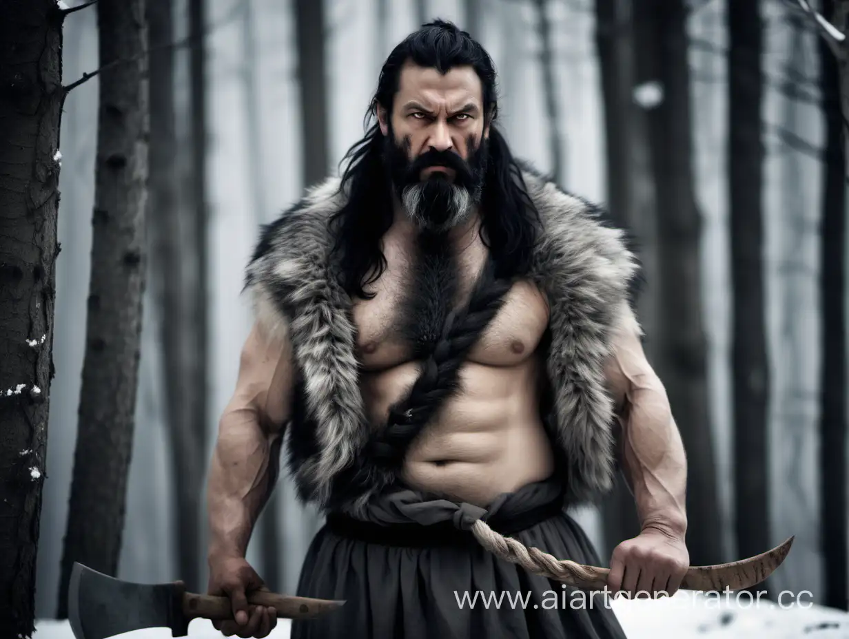 Muscular-Scandinavian-Man-with-Axe-in-Snowy-Forest-Portrait