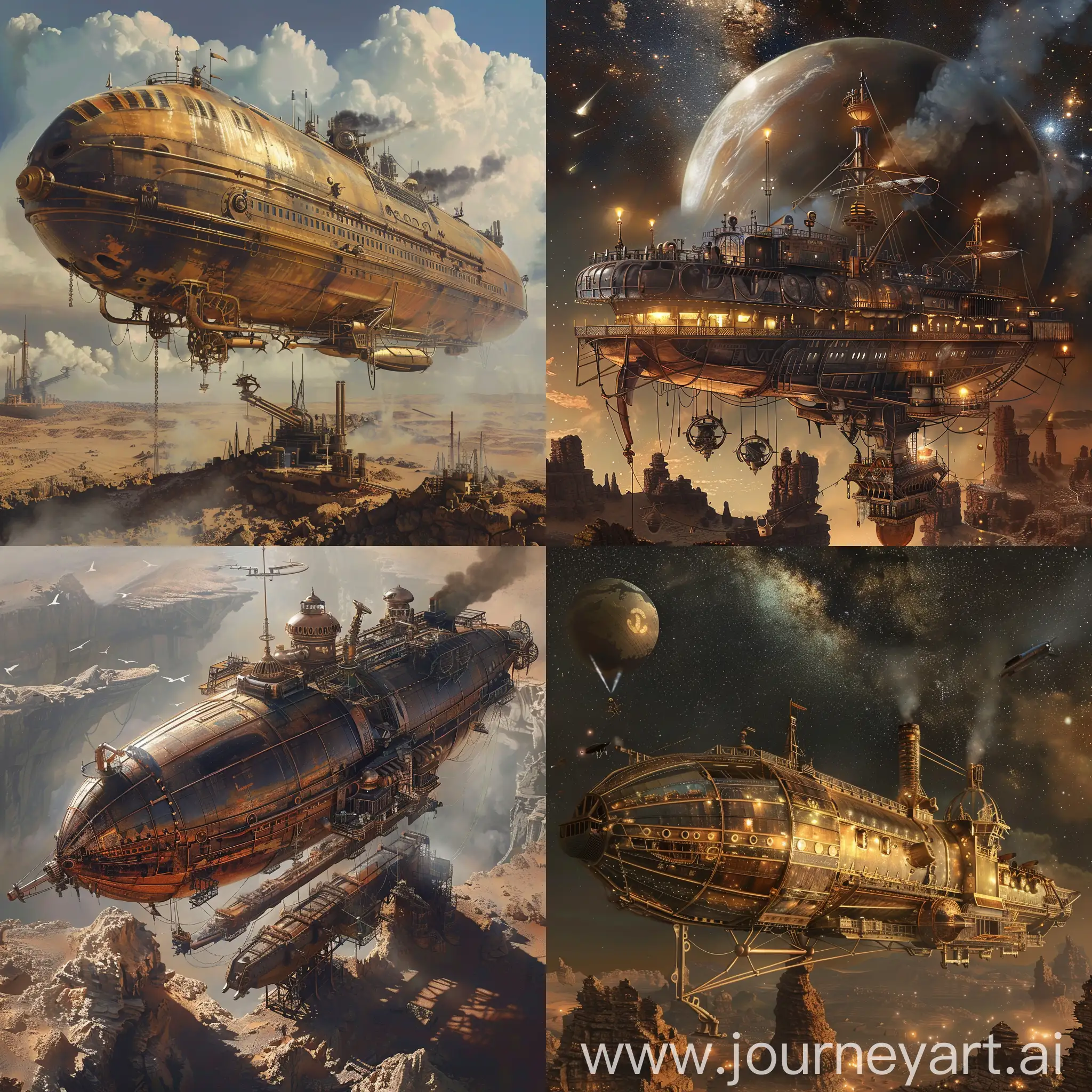 Steampunk-Airship-in-Celestial-Desert-Shipyard