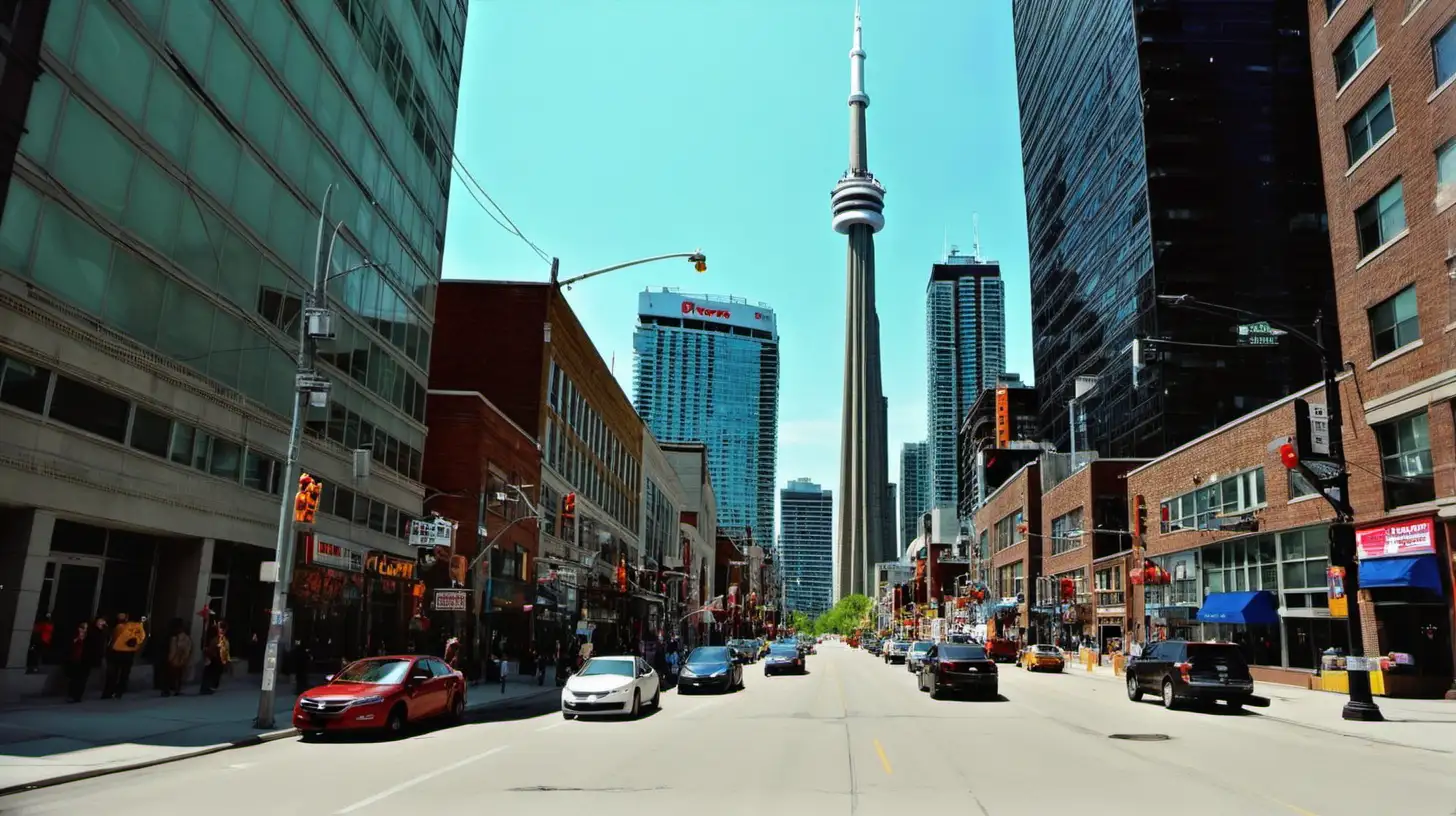 Urban Landscape Vibrant Toronto Street View