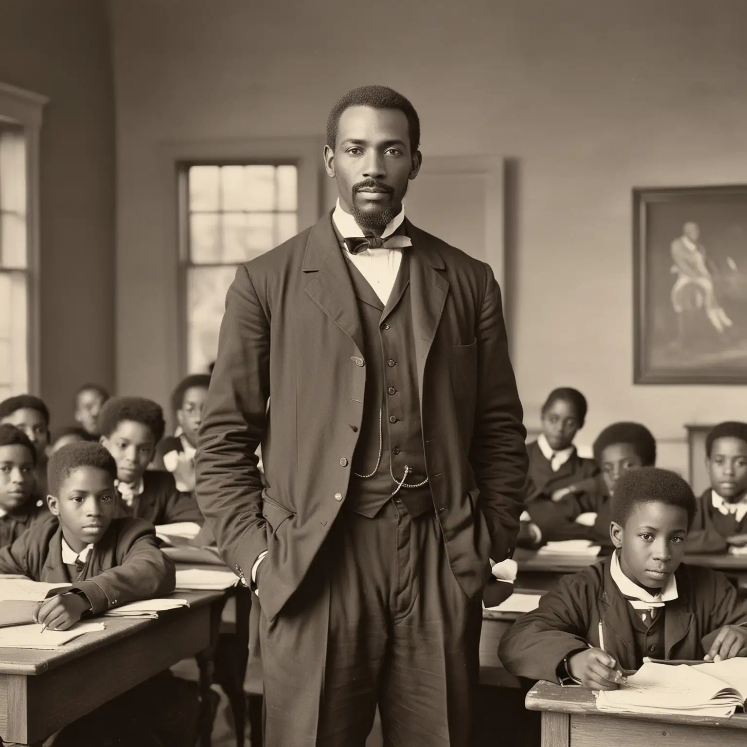 AfricanAmerican Teacher in 1878 Schoolhouse