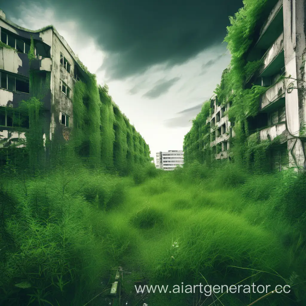 Abandoned-City-Overgrown-with-Grass-Urban-Decay-Photography