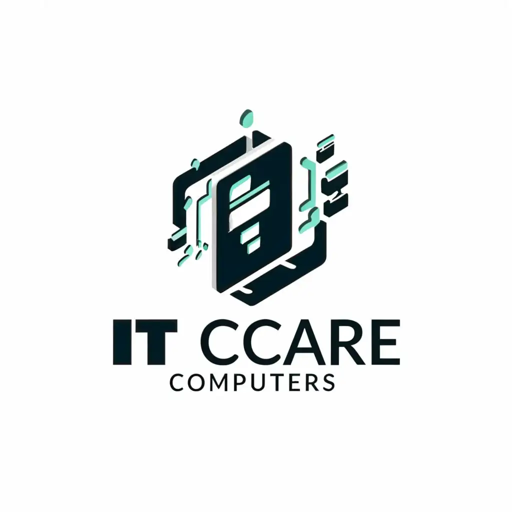 a logo design,with the text "It Care Computers", main symbol:computers and laptops,complex,be used in Technology industry,clear background