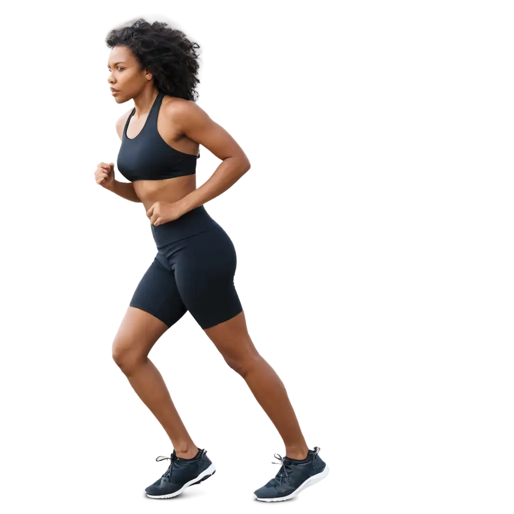 Une femme noire qui fait du jogging 