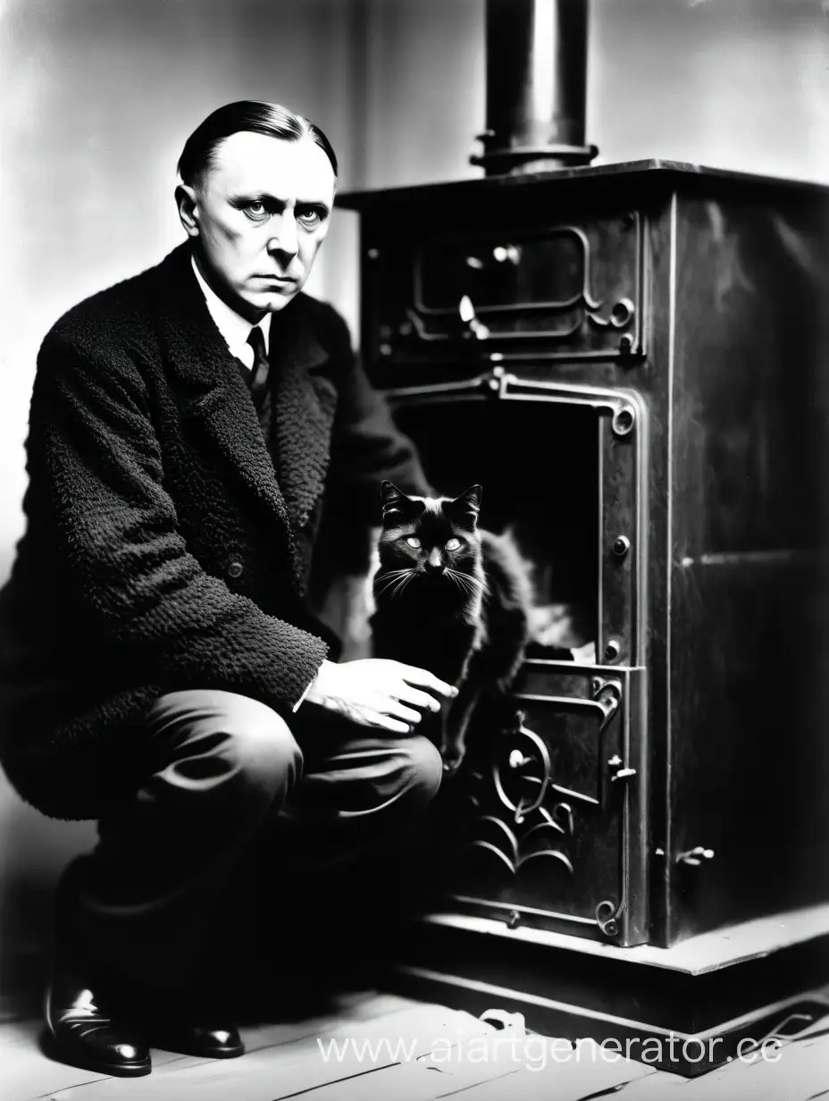Mikhail-Bulgakov-with-His-Furry-Companion-A-Literary-Portrait