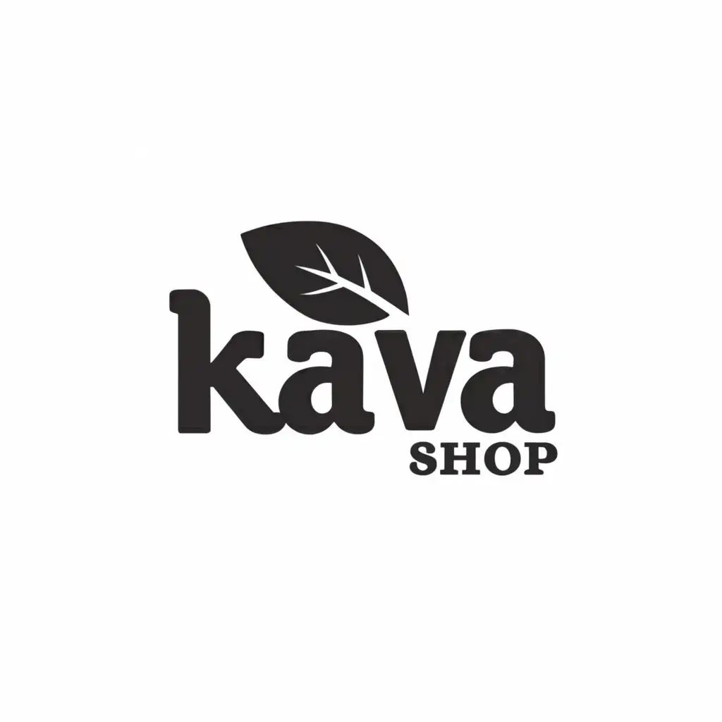 a logo design,with the text "Adelaide Kava Shop", main symbol:We need a logo design for beverage company called "Adelaide Kava Shop" This is a kind of drink, in fact it's a Fijian traditional drink. Like alcohol but nonalcoholic. Fijians and Indo-Fijians use this drink in ceremonies and for social gatherings. The logo should be word typographic with the word "Kava" and Kava leaf.,Minimalistic,clear background