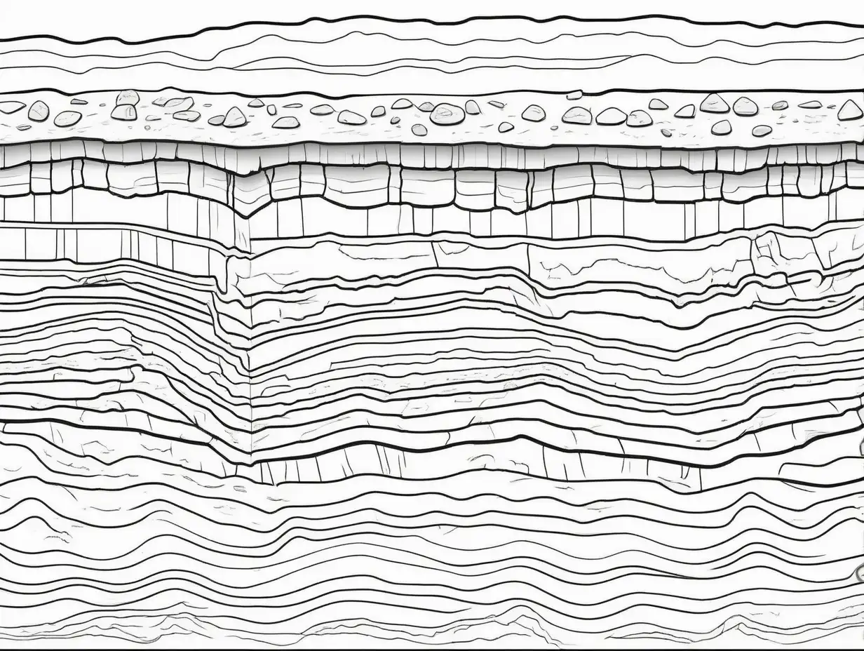 Educational Coloring Page Sedimentary Rock Layers Exploration