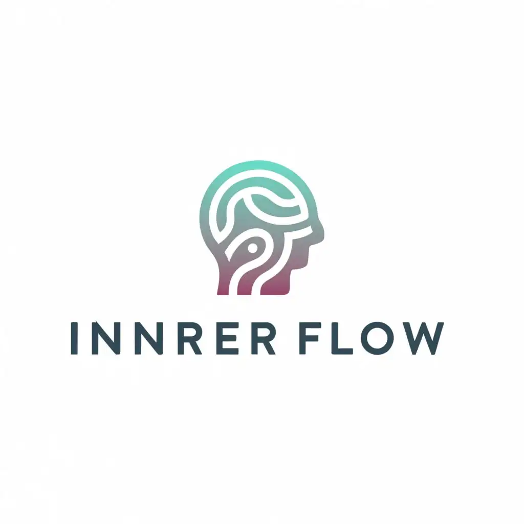 a logo design,with the text "inner flow", main symbol:human mind,Moderate,clear background