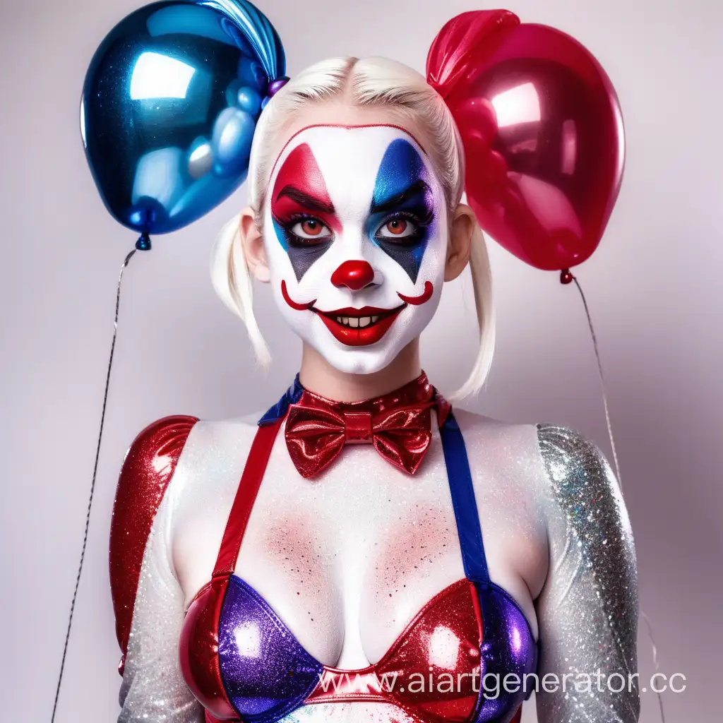 Playful-Clown-Girl-in-Colorful-Latex-Outfit-Cartoon-Style-Art