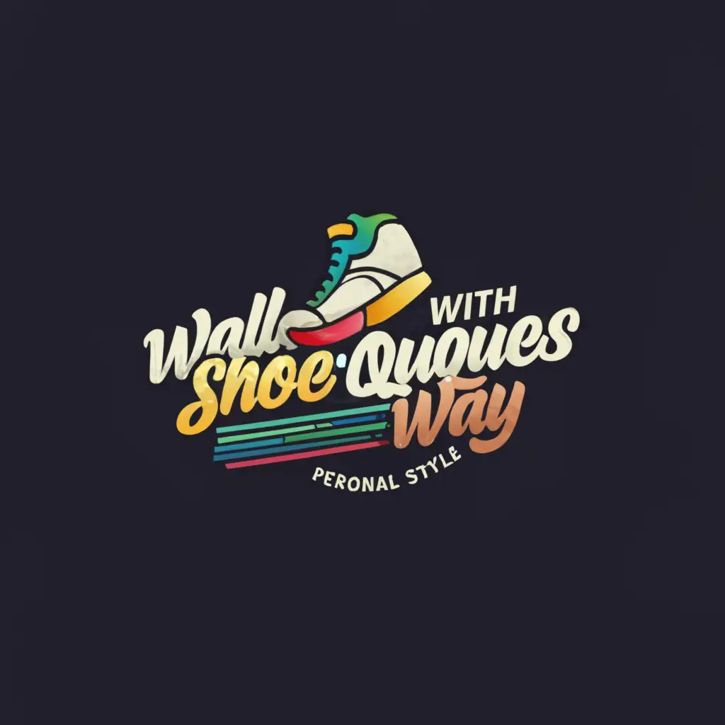 a logo design,with the text "walk with shoe-niqueness way", main symbol:shoe,Moderate,clear background