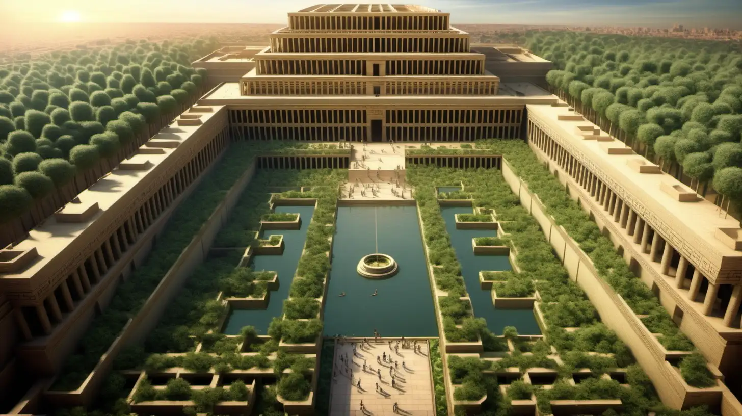 Exquisite Hanging Gardens of Babylon Ancient Wonder Amidst Verdant Beauty