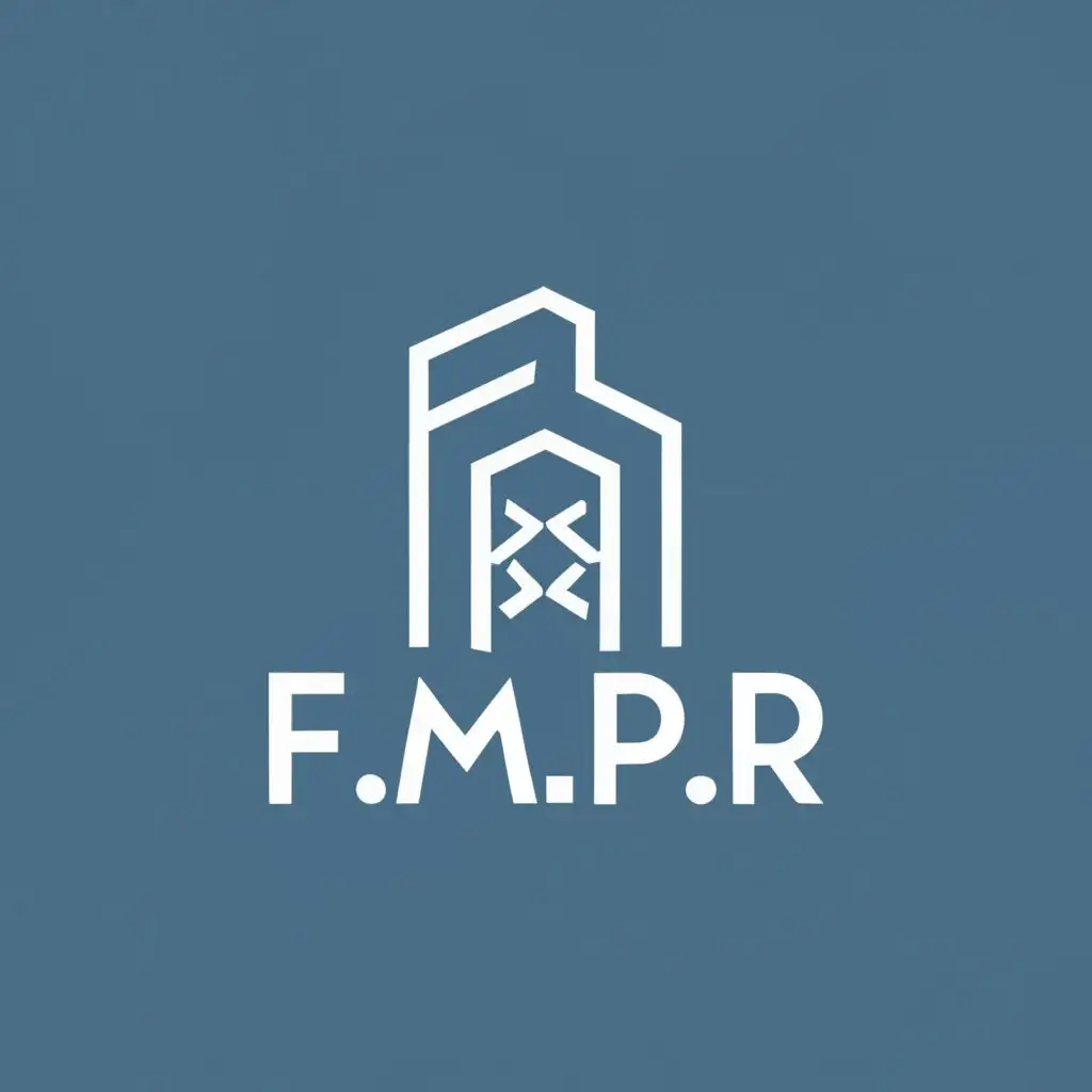 logo, logo, perspective logo of a skyscraper and Moroccan door, with the text "F.M.P.R", typography, be used in health education