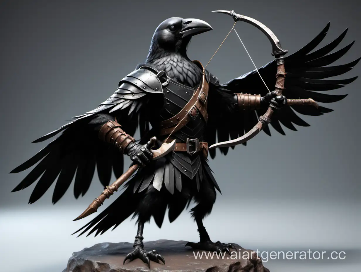 Fierce-Crow-Battle-Avian-Warrior-Confrontation-with-Scythe-and-Bow