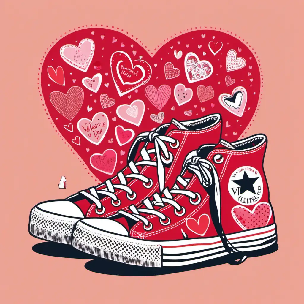 Illustration of Valentine's Day Chucks