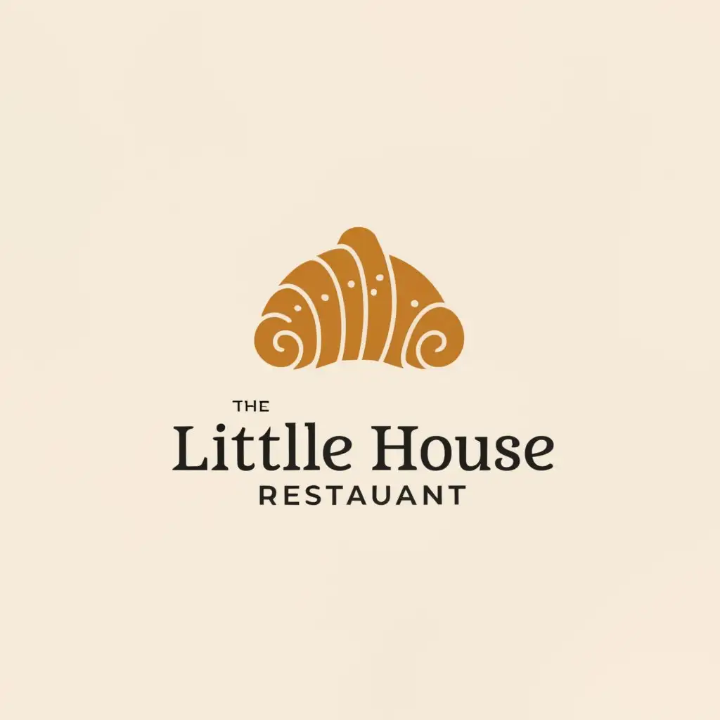 LOGO-Design-for-The-Little-House-Minimalistic-Croissant-Emblem-for-Restaurants