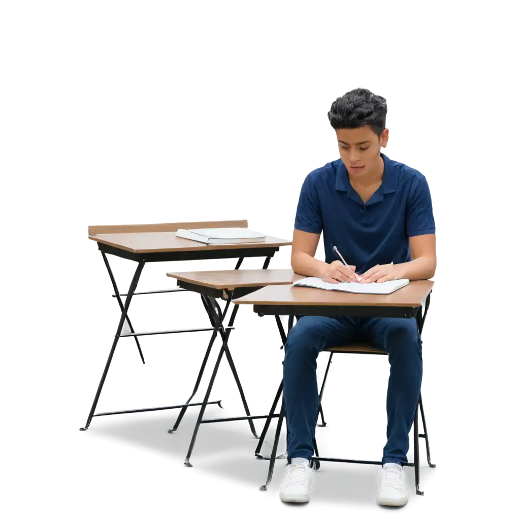 student sitting in exams