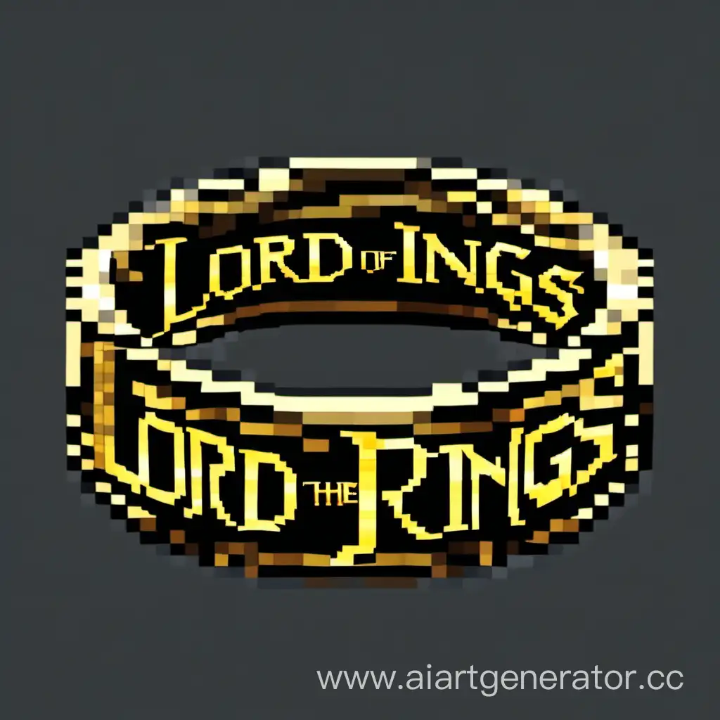 Lord Of The Rings, Minecraft Style, Pixel Style, Golden Ring, Logo, 512x512