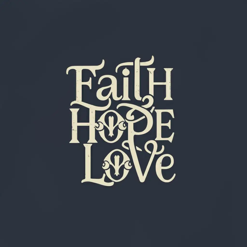 logo, Faith Hope Love, with the text "Faith Hope Love", typography