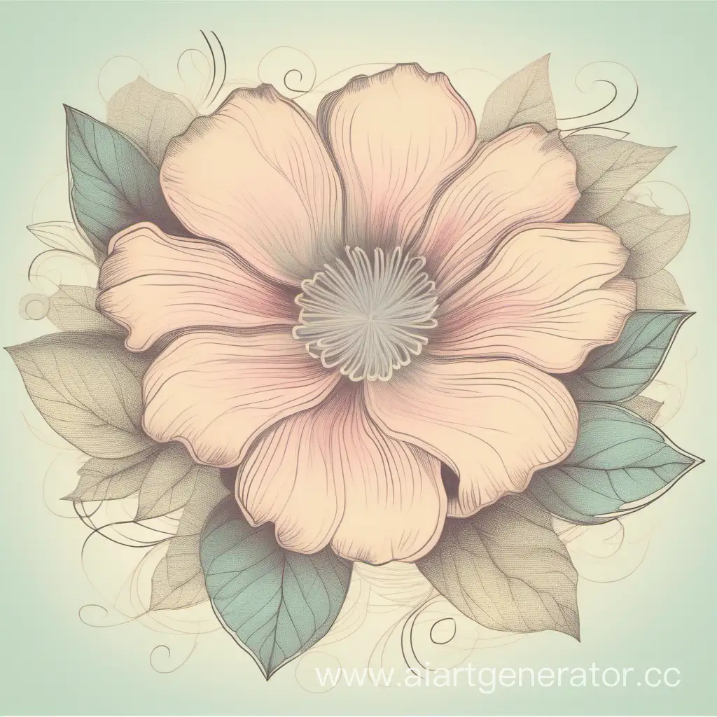 Elegant-Vintage-Drawing-of-a-Gentle-Flower-in-Pastel-Shades