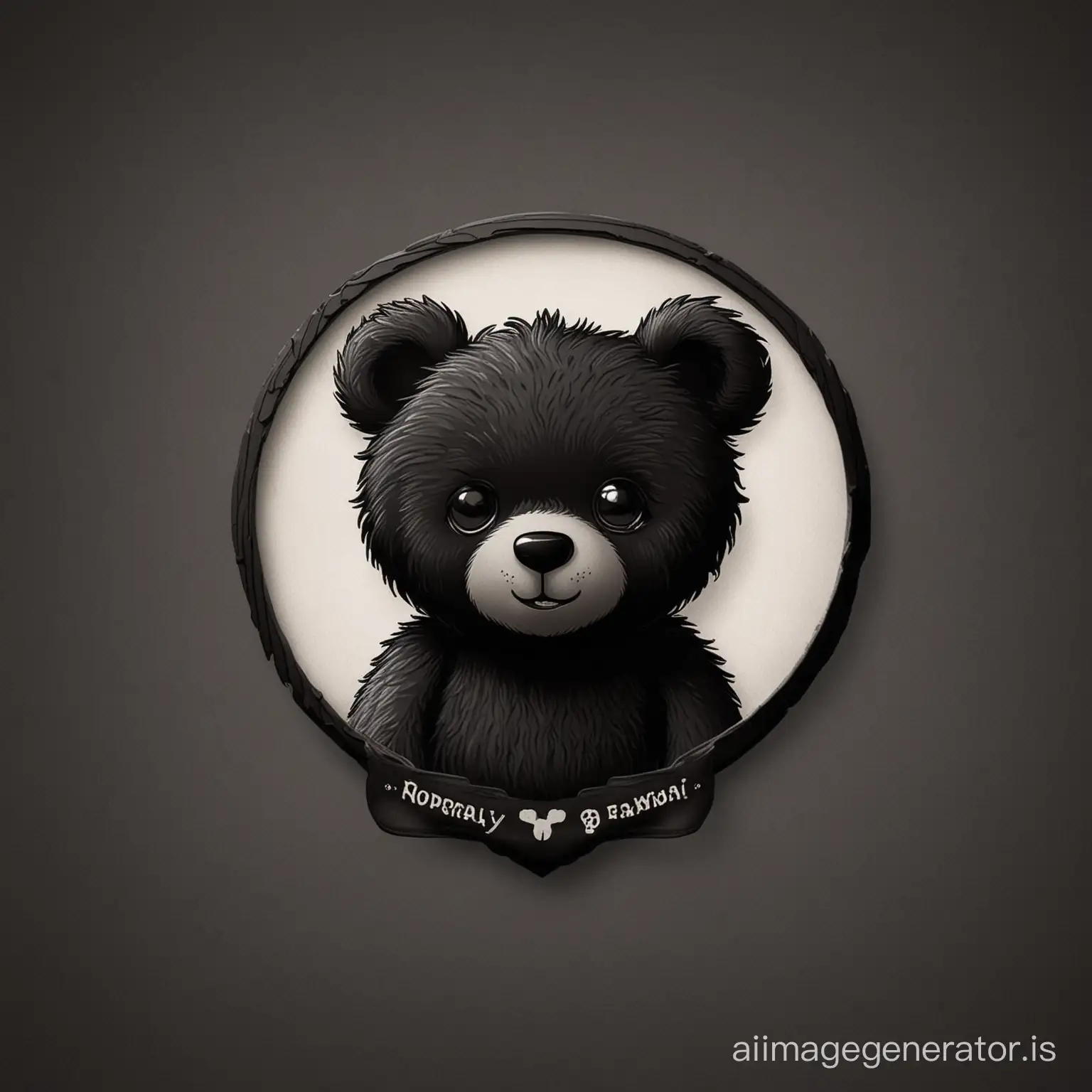 Logo for a black teddy bear