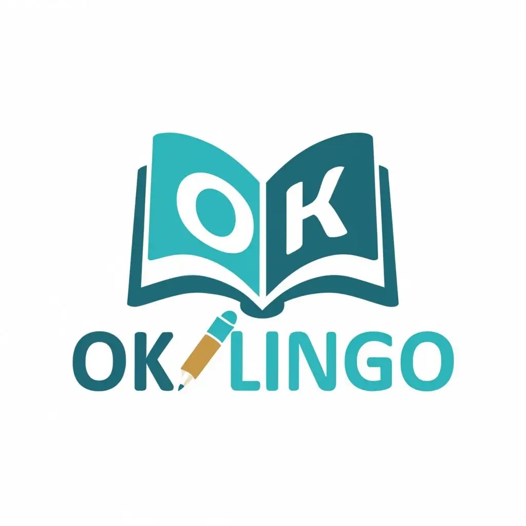 logo, textbook, with the text "ok lingo", typography, be used in the Education industry
