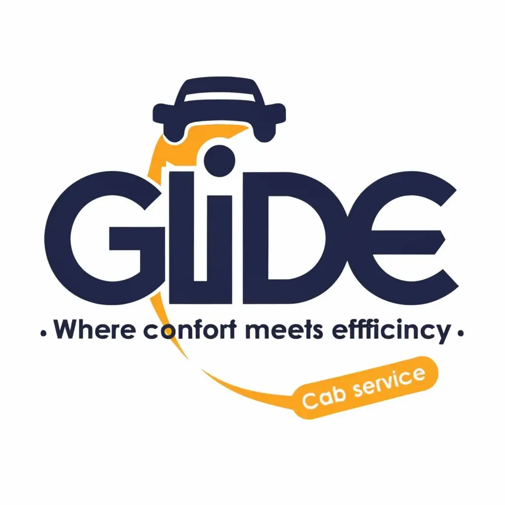 logo, cab service, with the text "Glide - Where comfort meets efficiency", typography, be used in Technology industry