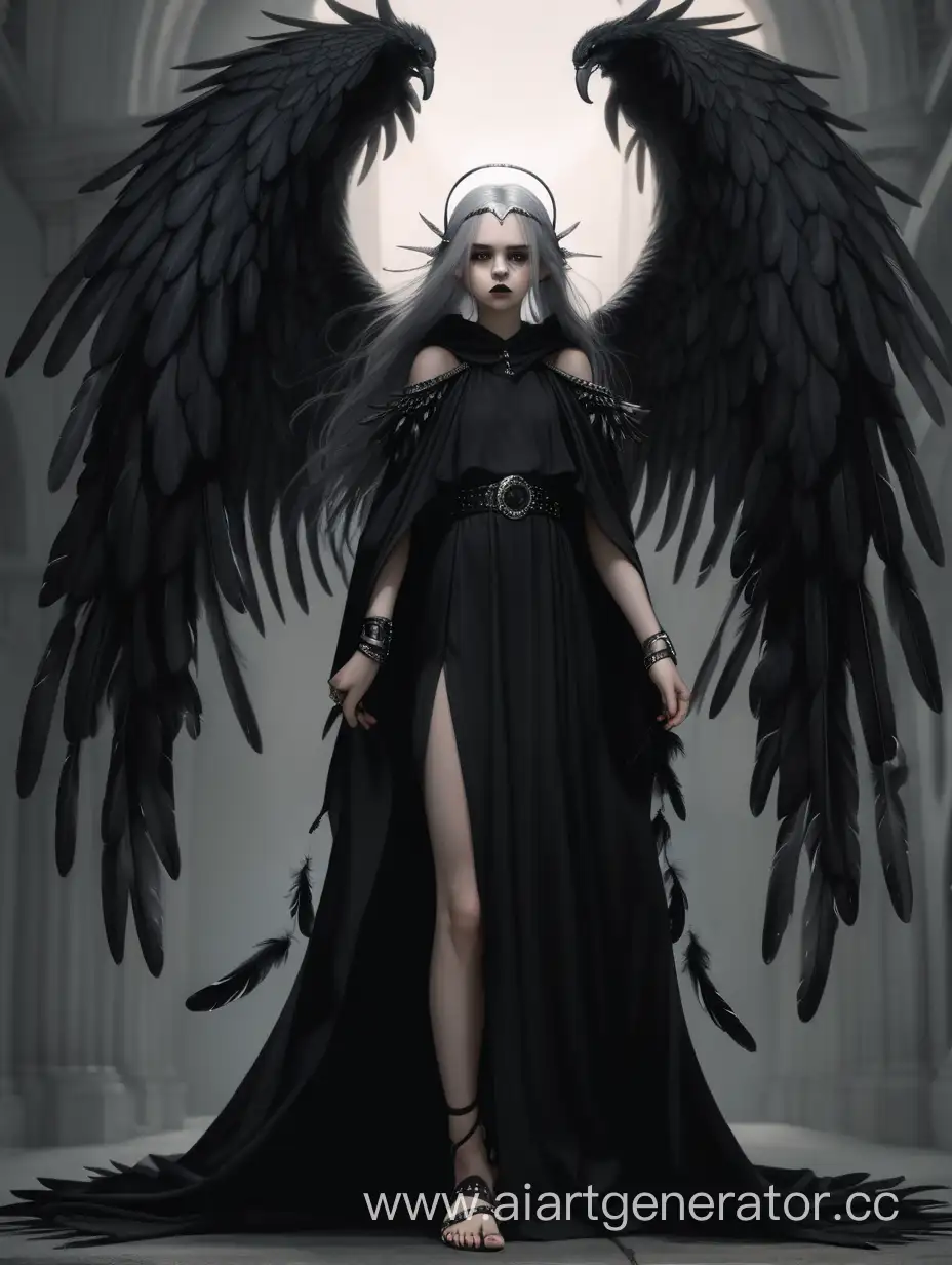 Mysterious-Angelic-Figure-Girl-with-Black-Angel-Wings-and-Halo