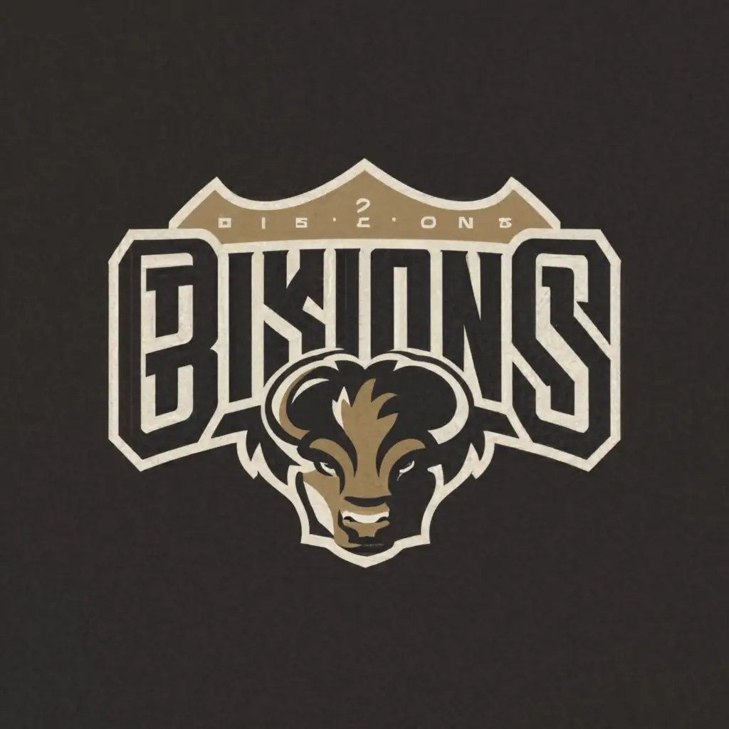 a logo design,with the text "Bisons", main symbol:Bison,Moderate,clear background