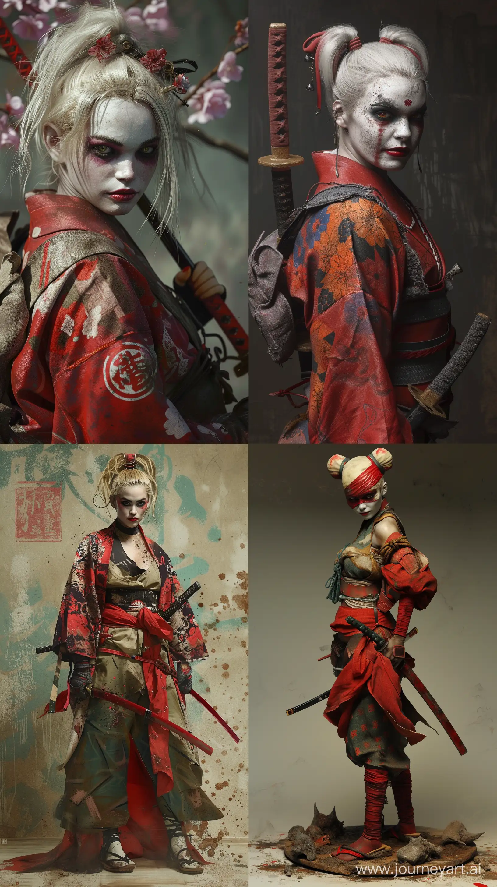 Hyper-Realistic-Harley-Quinn-1800s-Japanese-Ninja-by-Nicolas-de-Stael-and-Ashley-Wood