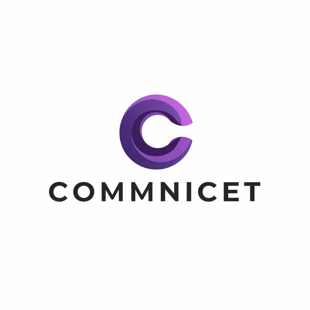 a logo design,with the text "communicet", main symbol:purple with white background,Moderate,clear background